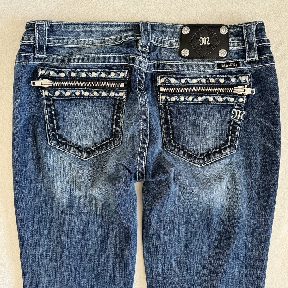 Miss Me Women's Denim Blue Skinny Jeans 25x31 Mid Rise